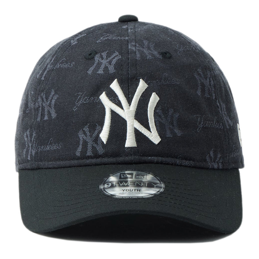 ニューエラ キャップ NEW ERA KIDS キッズ Youth 子供 9TWENTY MLB Jacquard ジャカード ニューヨーク ヤンキース ブラック 14747044 正面