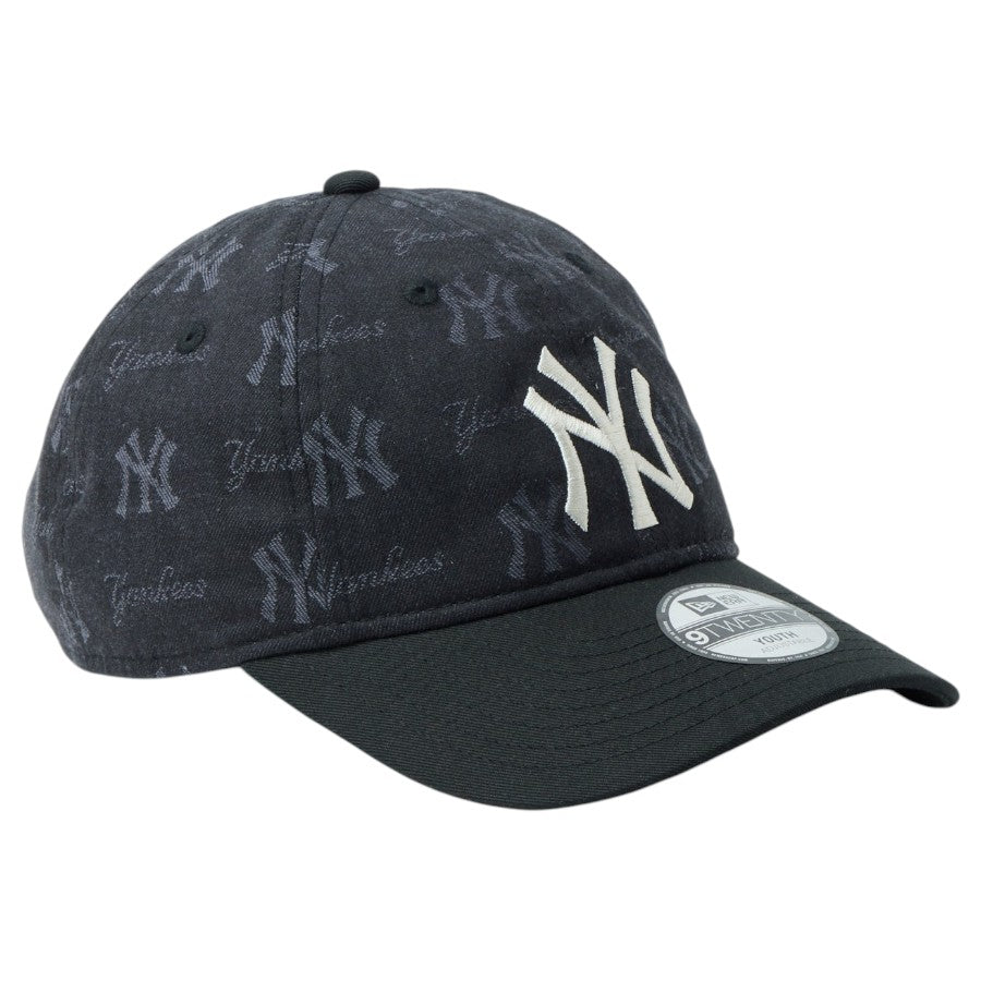 ニューエラ キャップ NEW ERA KIDS キッズ Youth 子供 9TWENTY MLB Jacquard ジャカード ニューヨーク ヤンキース ブラック 14747044 左斜め前