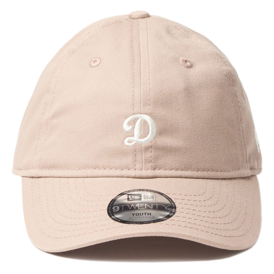 ニューエラ キャップ 帽子 NEW ERA CAP KIDS キッズ Youth 9TWENTY MLB Mini Logo ミニロゴ ロサンゼルス ドジャース Dロゴ アッシュブラウン 14747062 正面