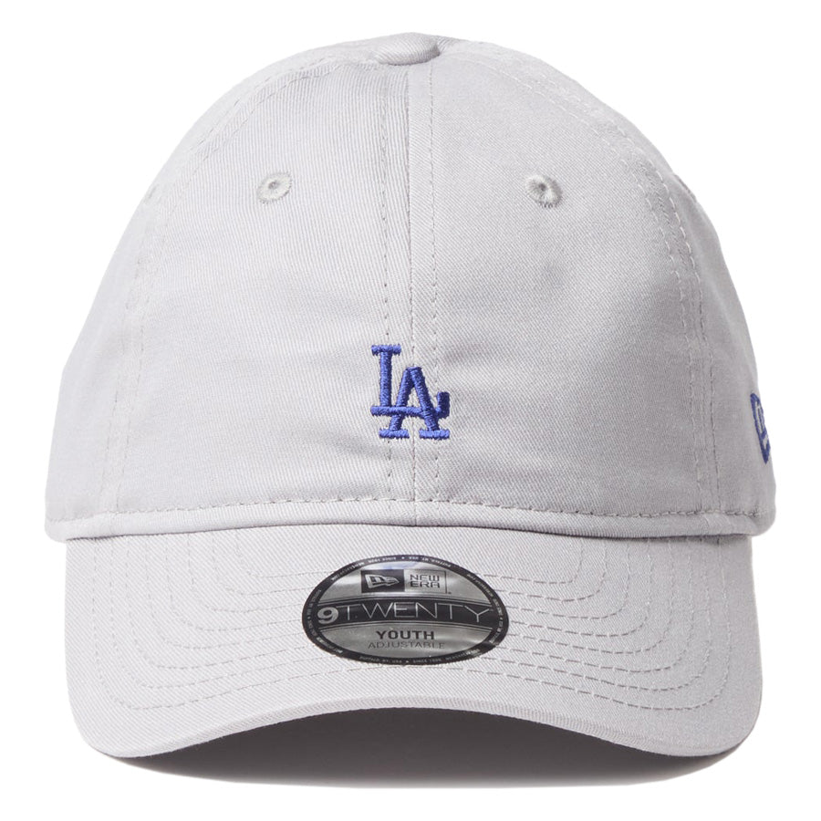 ニューエラ キャップ 帽子 NEW ERA CAP KIDS キッズ Youth 9TWENTY MLB Mini Logo ミニロゴ ロサンゼルス ドジャース グレー 14747063 正面