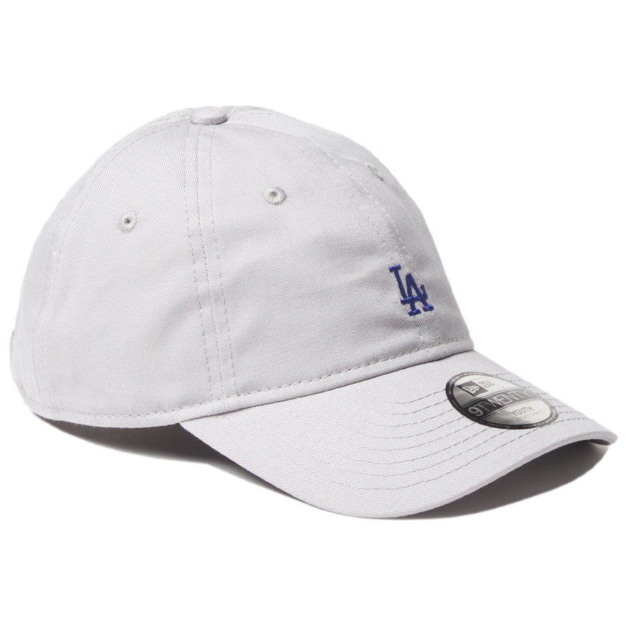 ニューエラ キャップ 帽子 NEW ERA CAP KIDS キッズ Youth 9TWENTY MLB Mini Logo ミニロゴ ロサンゼルス ドジャース グレー 14747063 左斜め前