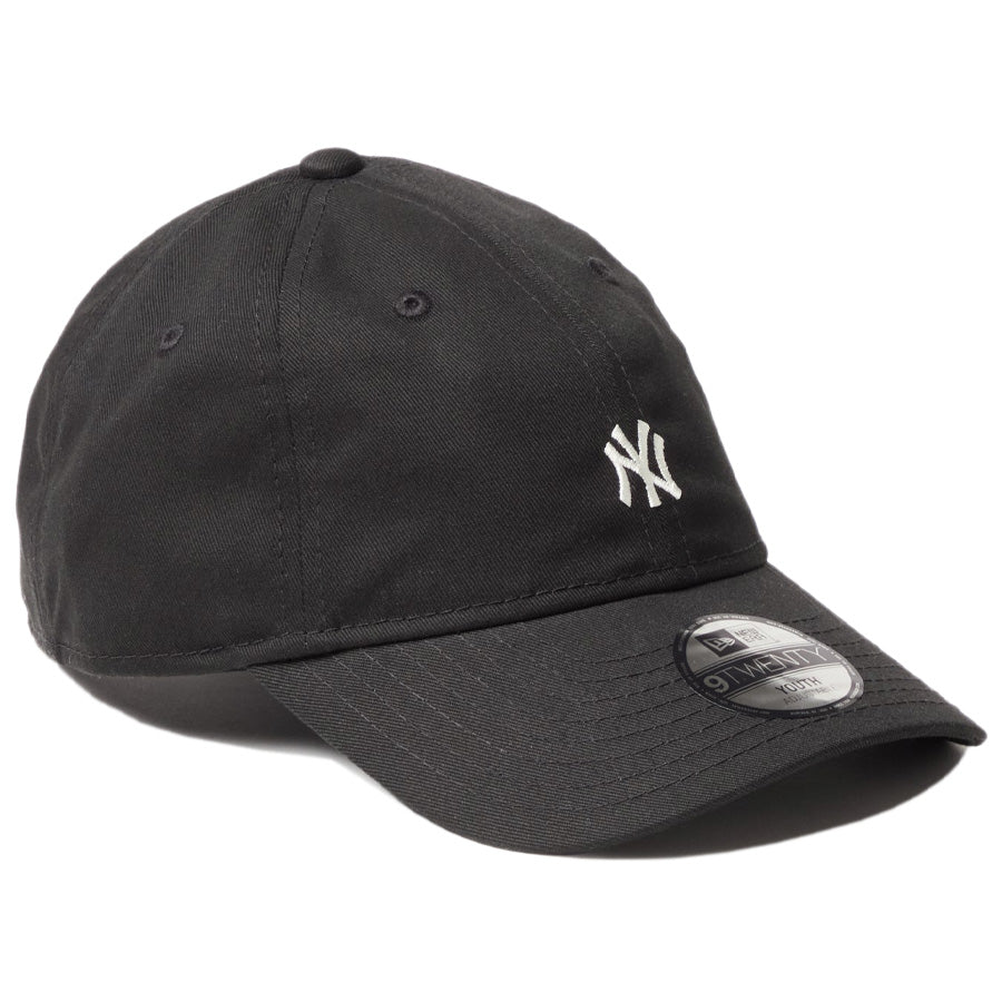 ニューエラ キャップ 帽子 NEW ERA CAP KIDS キッズ Youth 9TWENTY MLB Mini Logo ミニロゴ ニューヨーク ヤンキース ブラック 14747043 左斜め前