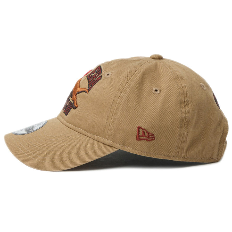 ニューエラ キャップ NEW ERA KIDS キッズ Youth 9TWENTY 最強王図鑑 ティラノサウルス カーキ 14857674 左サイド
