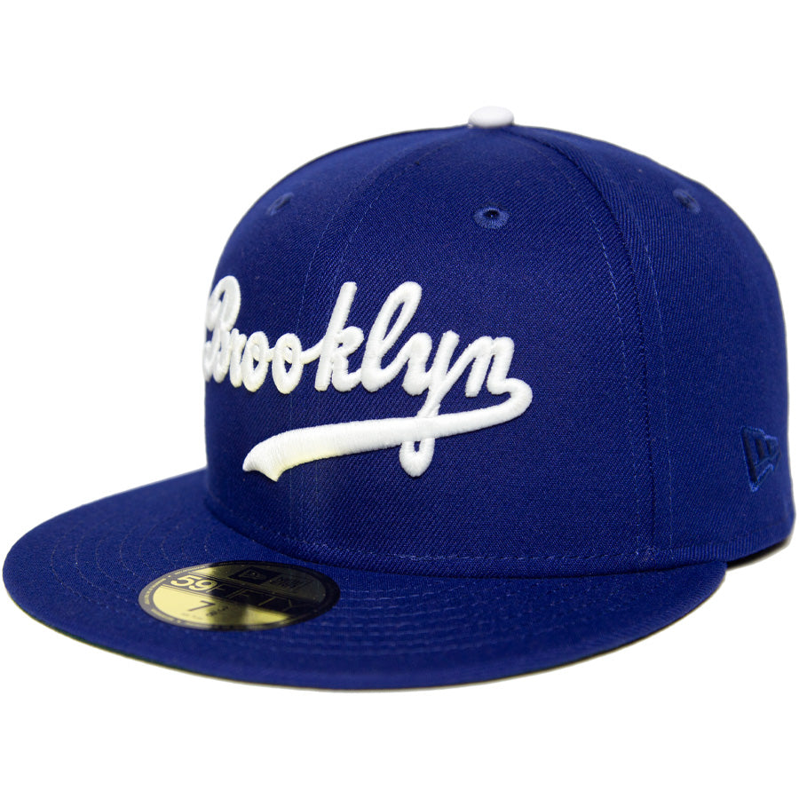 ニューエラ キャップ 帽子 NEW ERA CAP KINGS 別注 CUSTOM 59FIFTY ブルックリン ドジャース JR 42 ジャッキー ロビンソン ダークロイヤル ダークグリーンアンダーバイザー 71040354 右斜め前