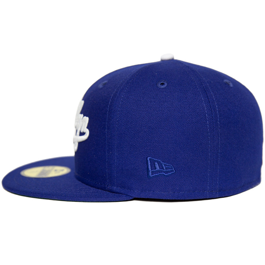 ニューエラ キャップ 帽子 NEW ERA CAP KINGS 別注 CUSTOM 59FIFTY ブルックリン ドジャース JR 42 ジャッキー ロビンソン ダークロイヤル ダークグリーンアンダーバイザー 71040354 左サイド