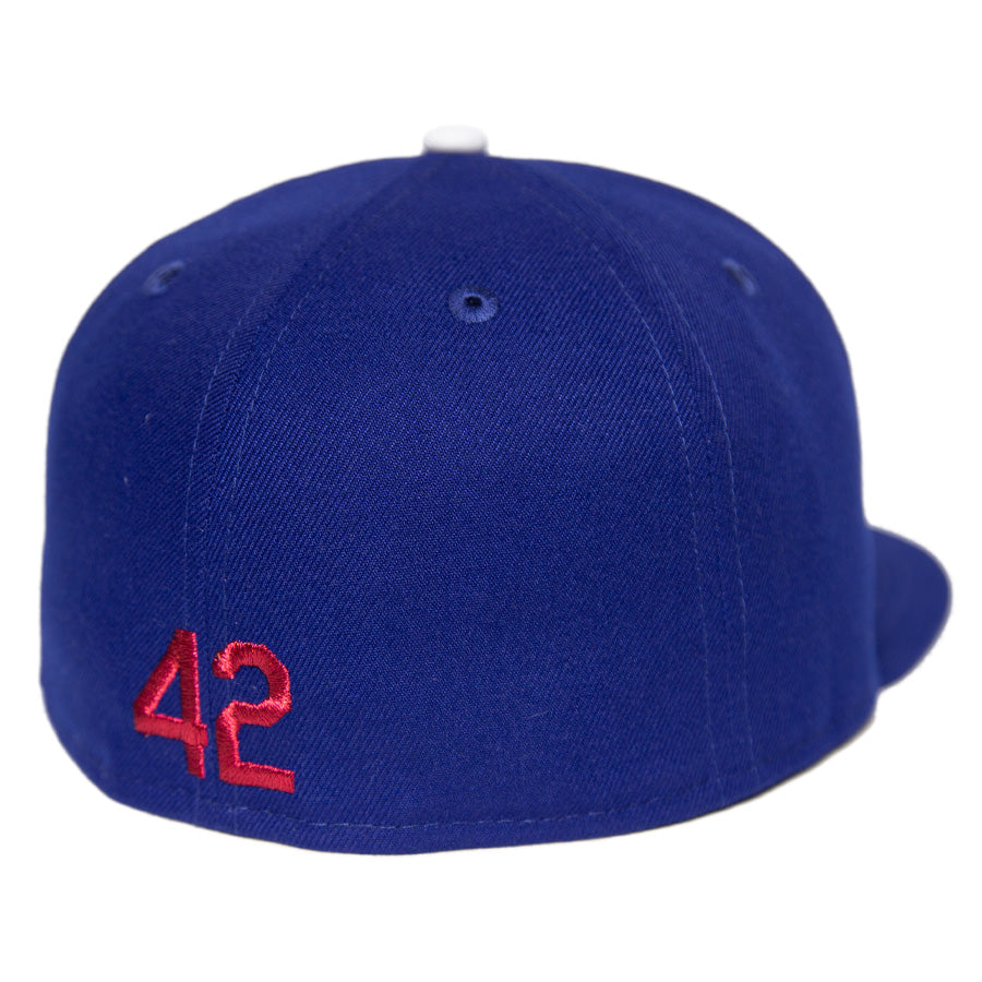 ニューエラ キャップ 帽子 NEW ERA CAP KINGS 別注 CUSTOM 59FIFTY ブルックリン ドジャース JR 42 ジャッキー ロビンソン ダークロイヤル ダークグリーンアンダーバイザー 71040354 リアロゴ