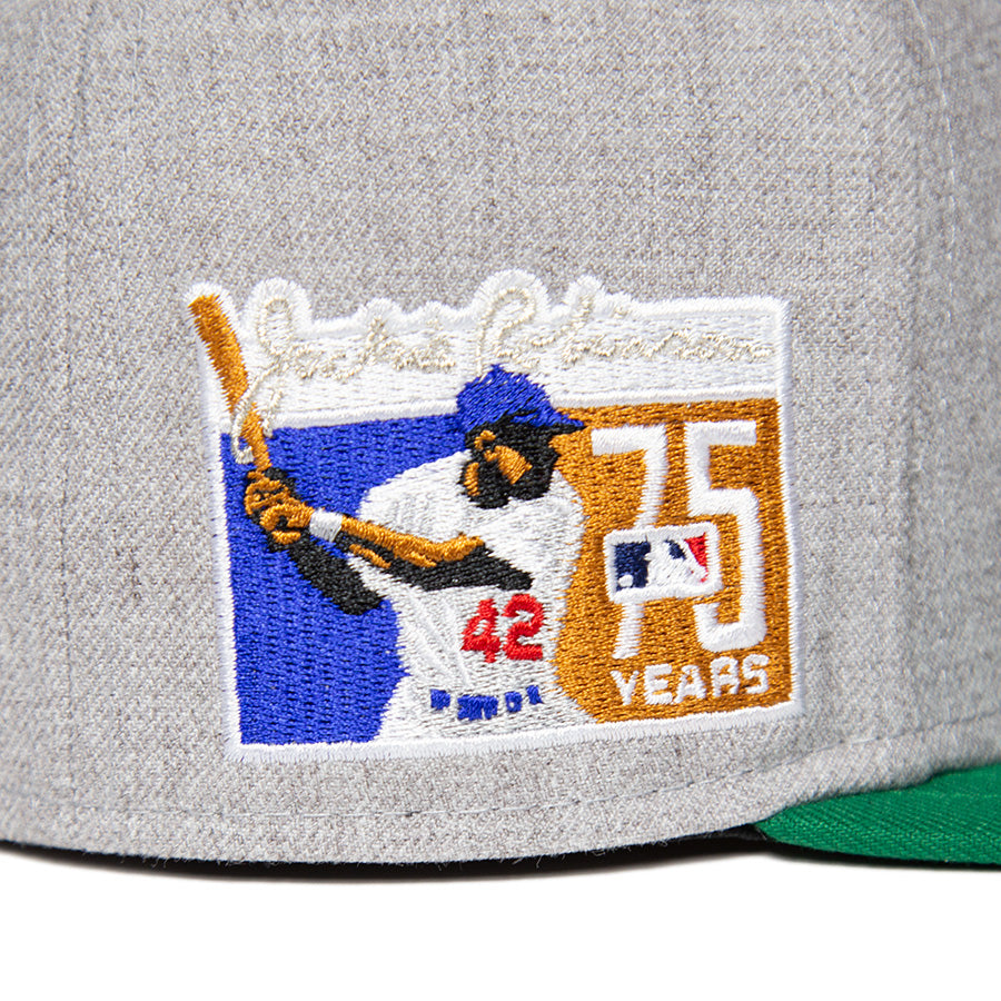 ニューエラ キャップ 帽子 NEW ERA CAP KINGS 別注 CUSTOM 59FIFTY ブルックリン ドジャース 1937 ジャッキー ロビンソン ヘザーグレー ケリーグリーン ダークグリーンアンダーバイザー 71040356 サイドパッチ