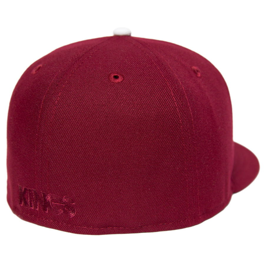 ニューエラ キャップ 帽子 NEW ERA CAP CUSTUM カスタム KINGS 別注 59FIFTY ANTIQUE K カーディナル ホワイト グレーアンダーバイザー 71030811 リアロゴ