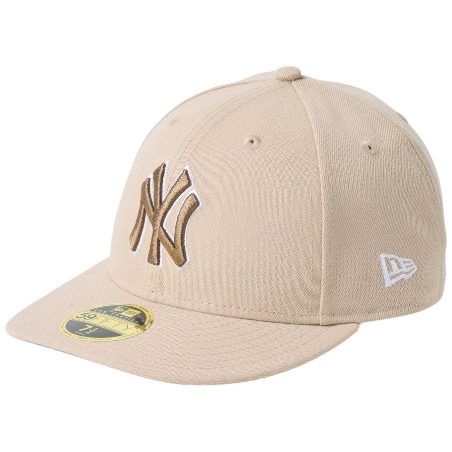 ニューエラ キャップ NEW ERA CAP Low Profile LP 59FIFTY MLB Color Variation ニューヨーク ヤンキース ニューベージュ 14744687 右斜め前
