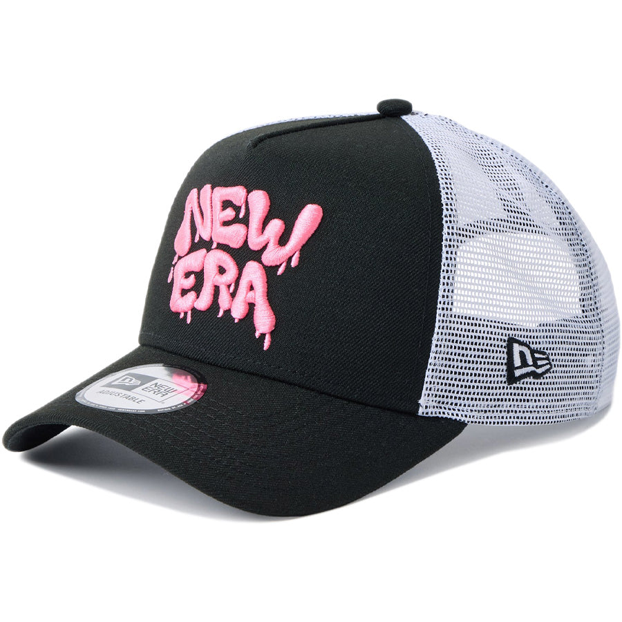 ニューエラ キャップ NEW ERA CAP 9FORTY A-Frame トラッカー Wall Art グラフィティー ブラック/オプティックホワイト 14744865 右斜め前