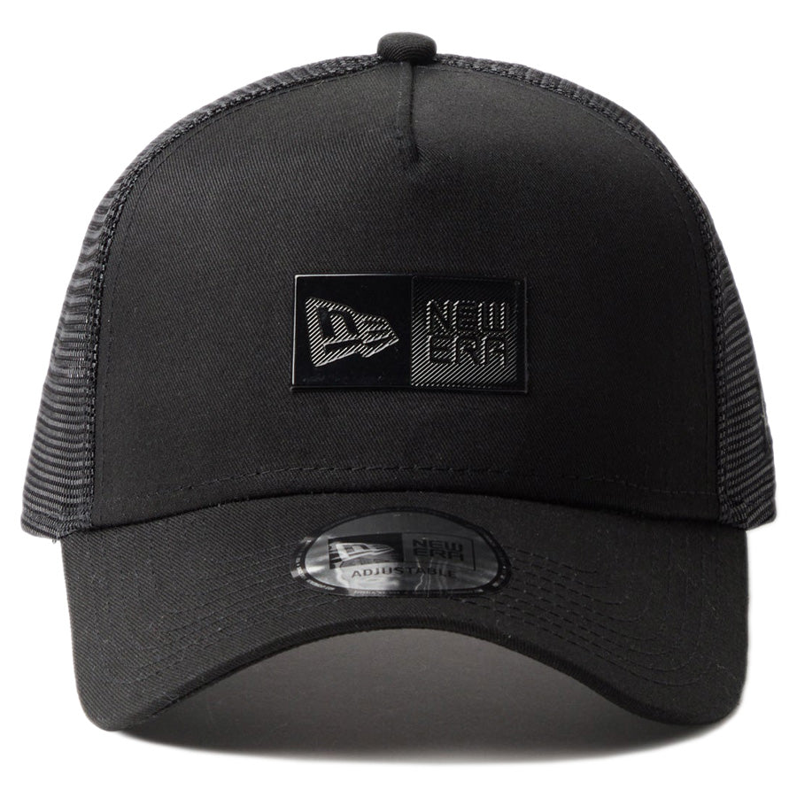 ニューエラ キャップ NEW ERA CAP 9FORTY A-Frame トラッカー Box Logo Tonal ブラック 14744868 正面