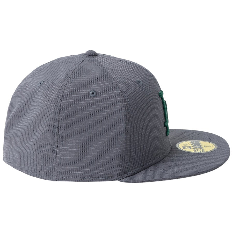 ニューエラ キャップ 帽子 NEW ERA CAP 59FIFTY Tech Air Dot Air MICROERA 通気性 撥水性 ロサンゼルス ドジャース ダークグレー 14774431｜アウトドア 右サイド