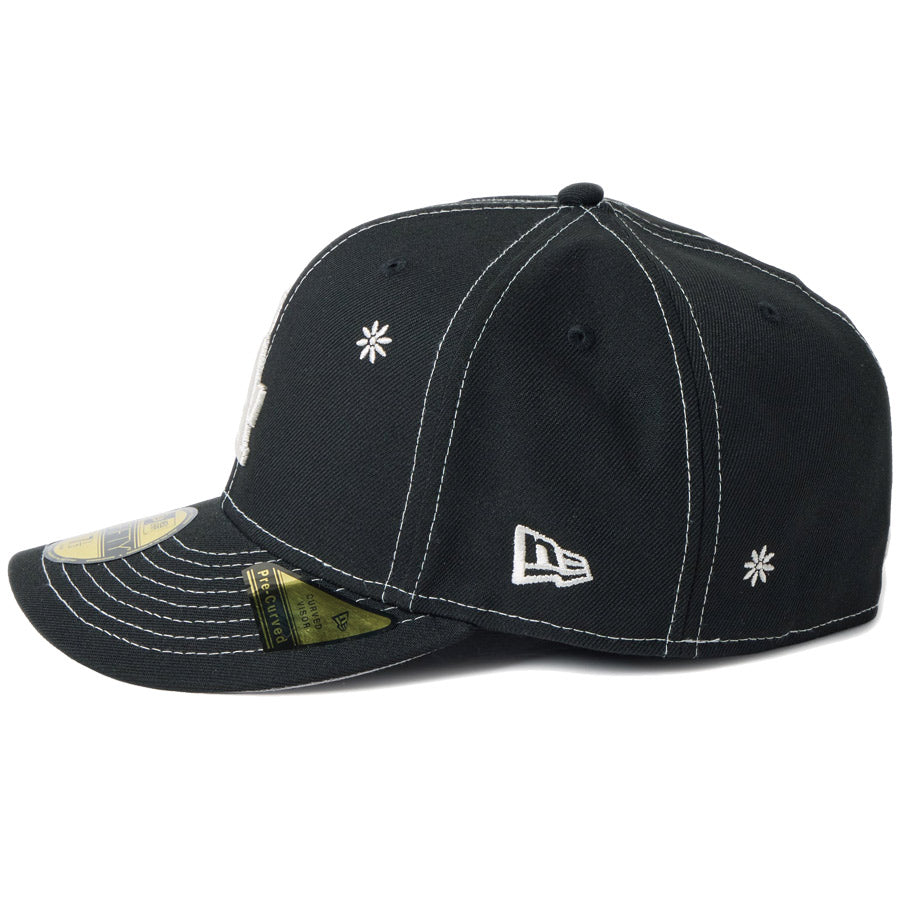 ニューエラ キャップ NEW ERA PC 59FIFTY Flower Embroidery 花柄 ロサンゼルス ドジャース ブラック 14744673 左サイド