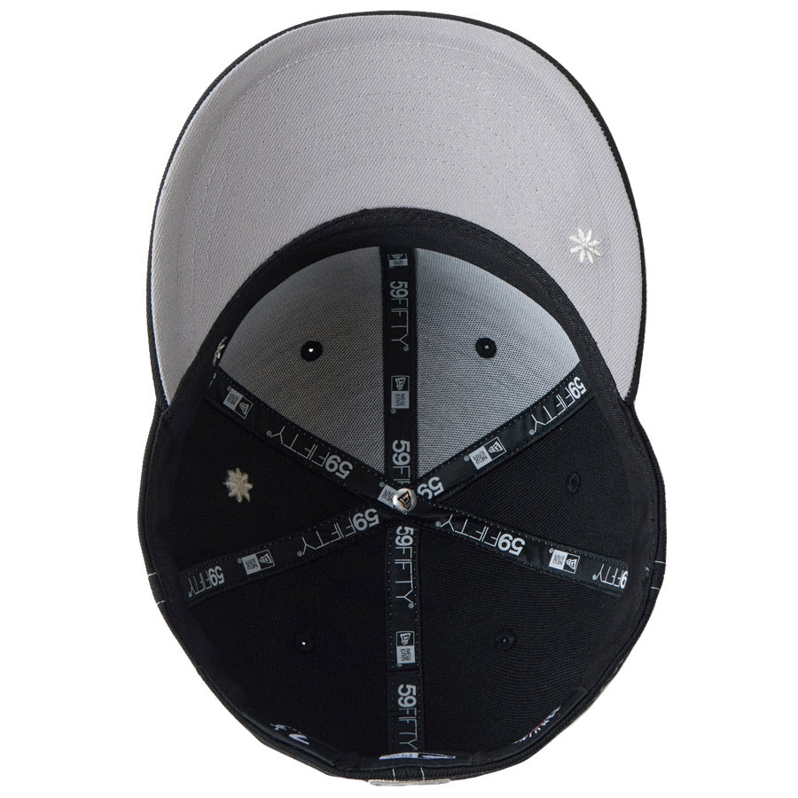 ニューエラ キャップ NEW ERA PC 59FIFTY Flower Embroidery 花柄 ロサンゼルス ドジャース ブラック 14744673 グレーアンダーバイザー