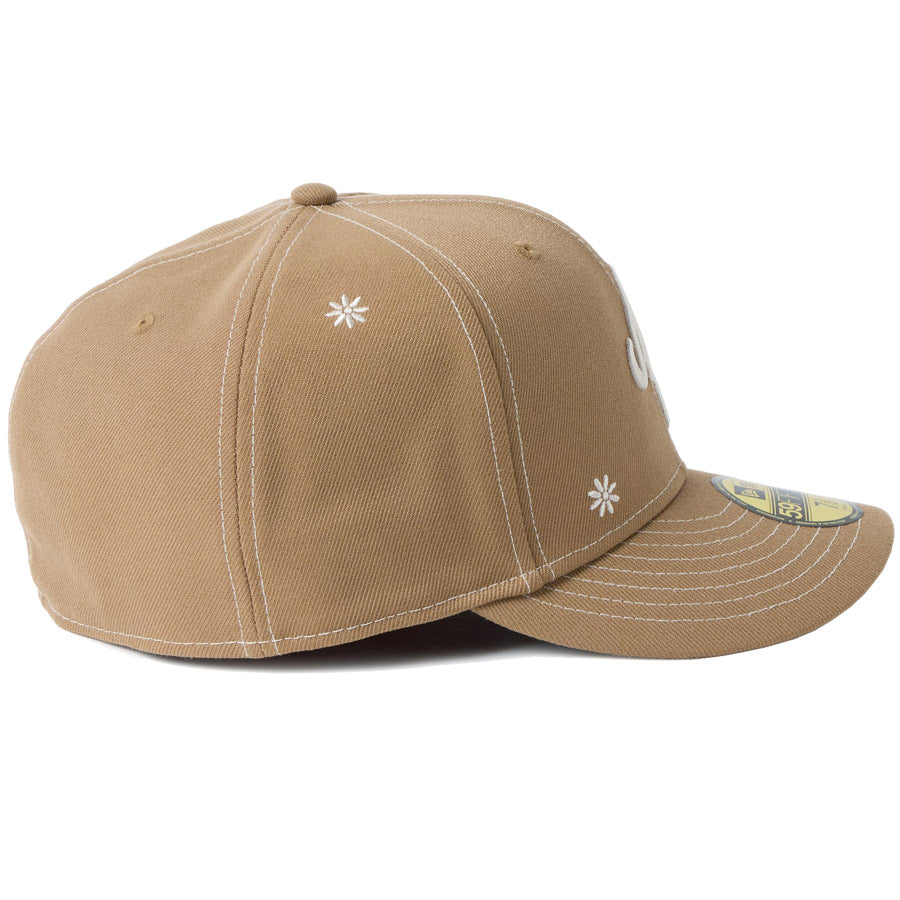 ニューエラ キャップ NEW ERA PC 59FIFTY プレカーブ Flower Embroidery 花柄 クラシックロゴ カーキ 14744675 右サイド