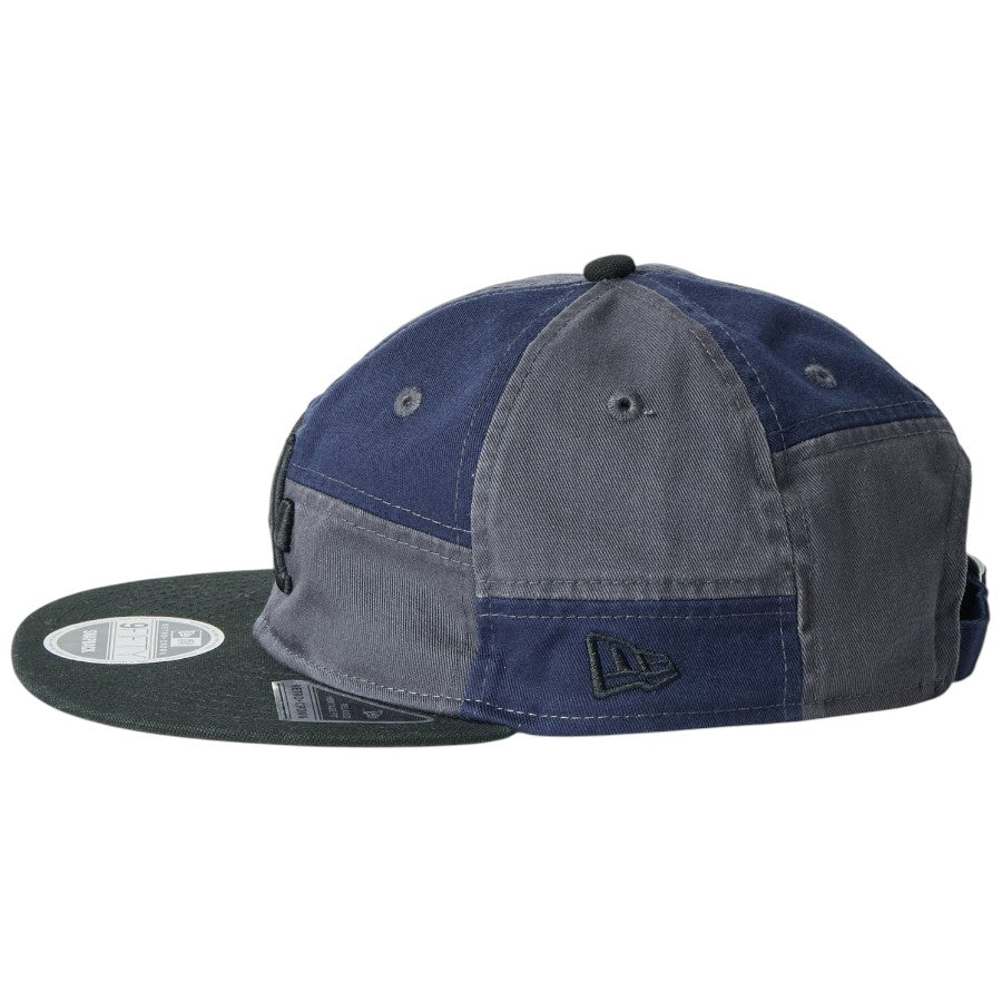 ニューエラ キャップ 帽子 NEW ERA CAP レトロクラウン RETRO CROWN RC 9FIFTY ロサンゼルス ドジャース Patchwork パッチワーク グラファイト ナイトシフトネイビー 14744668 左サイド