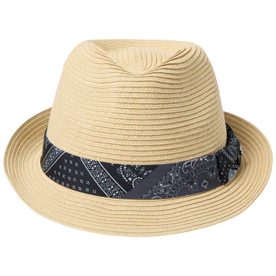 ニューエラ ハット 麦わら帽子 ペーパーハット NEW ERA HAT トリルビー ブルーぺイズリーテープ ナチュラル 14744663 正面