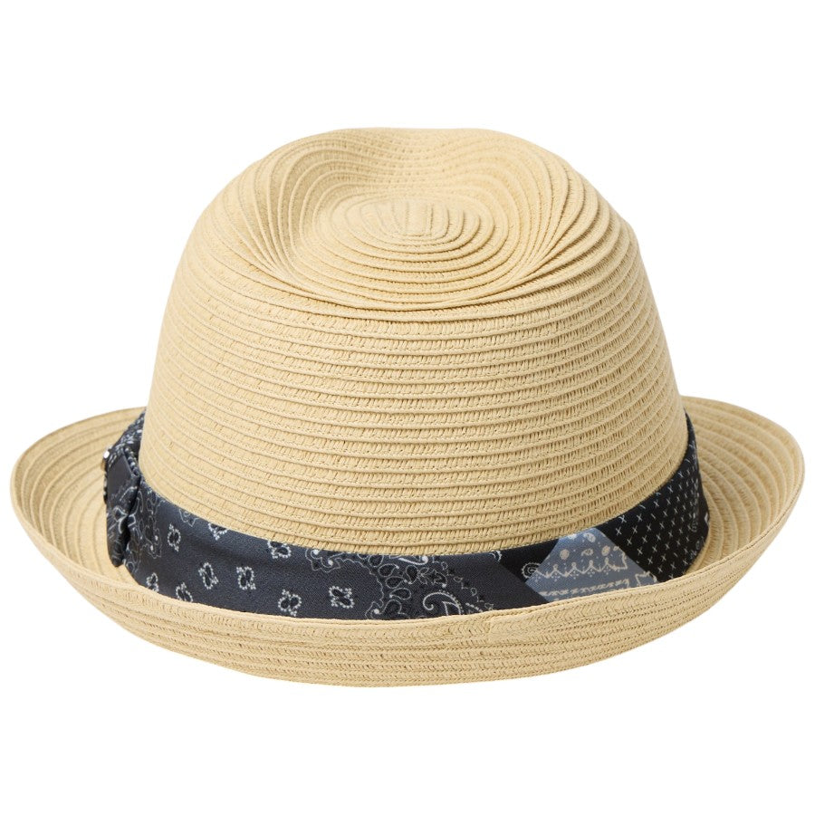 ニューエラ ハット 麦わら帽子 ペーパーハット NEW ERA HAT トリルビー ブルーぺイズリーテープ ナチュラル 14744663 背面
