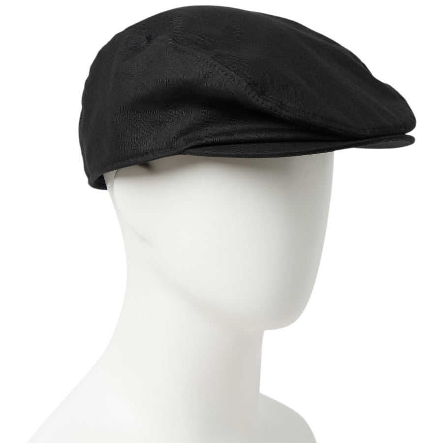 ニューエラ キャップ 帽子 NEW ERA HUNTING CAP Driver ドライバーハンチング Cotton Linen 麻 コットンリネン ブラック 14744708 左斜め前