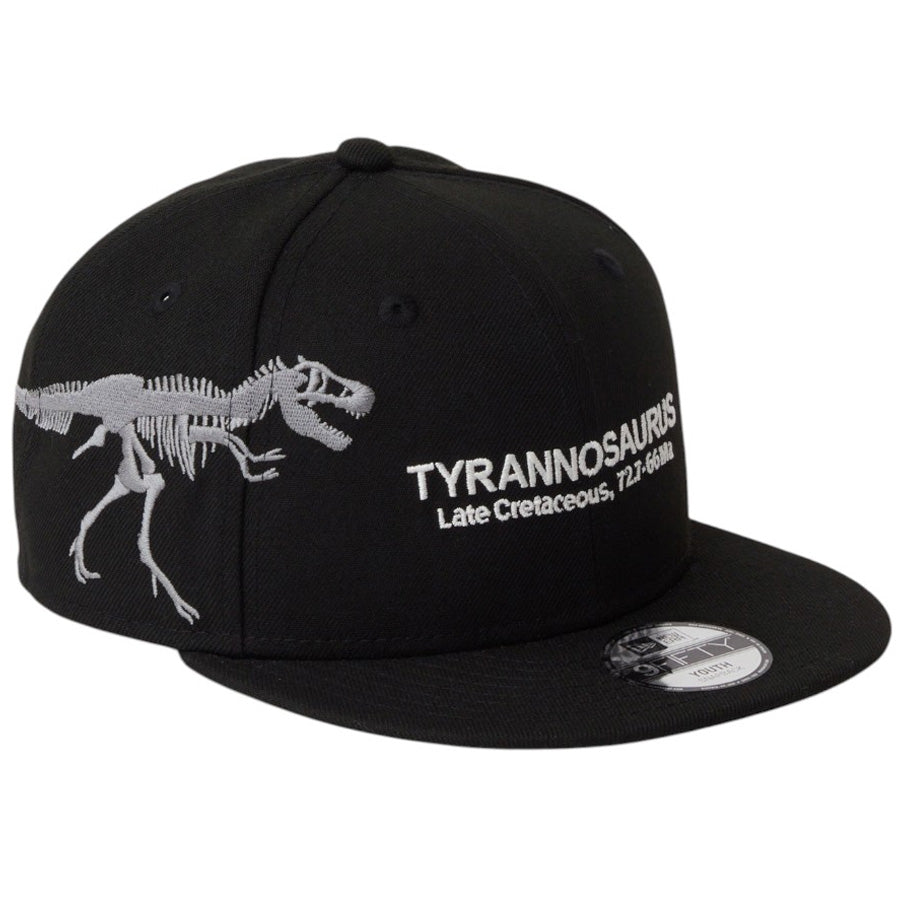 ニューエラ キャップ 帽子 NEW ERA CAP KIDS キッズ Youth 9FIFTY Tyrannosaurus 恐竜 ティラノサウルス 化石 ブラック 14746963 左斜め前