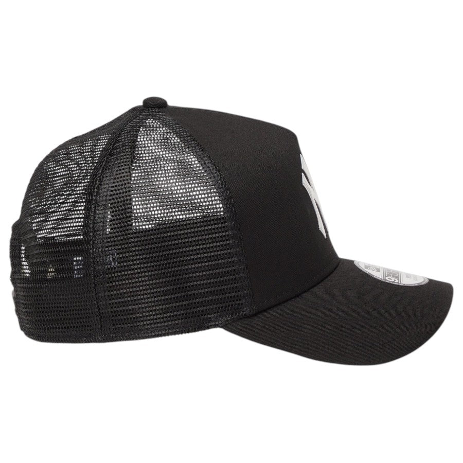 ニューエラ キャップ 帽子 NEW ERA KIDS キッズ Youth 9FORTY A-Frame トラッカー ニューヨーク ヤンキース TPUロゴ ブラック 14747007 右サイド