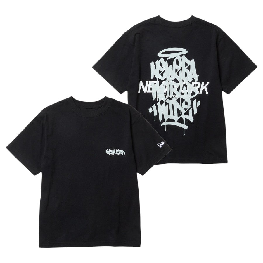 ニューエラ キッズ NEW ERA KIDS Youth 半袖 コットン Tシャツ Tagging ブラック 14865829 表裏