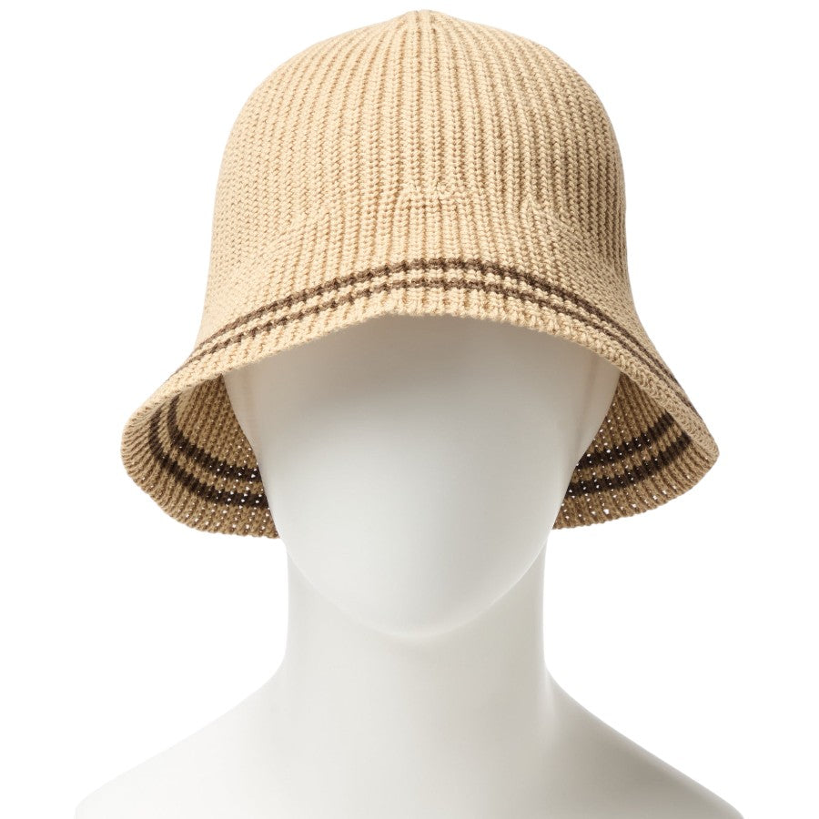 ニューエラ ハット 帽子 NEW ERA HAT KNIT BUCKET ニット エクスプローラー セーラーブリム ベージュ ウォルナット 14744694 正面
