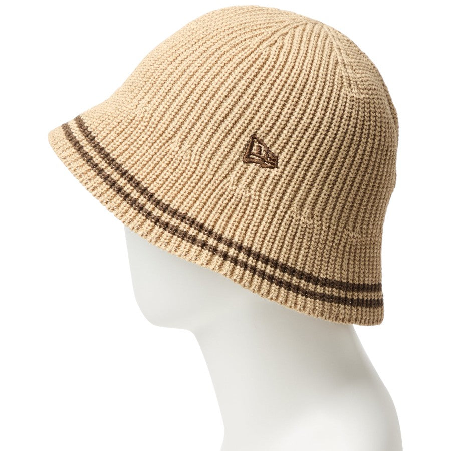 ニューエラ ハット 帽子 NEW ERA HAT KNIT BUCKET ニット エクスプローラー セーラーブリム ベージュ ウォルナット 14744694 左サイド