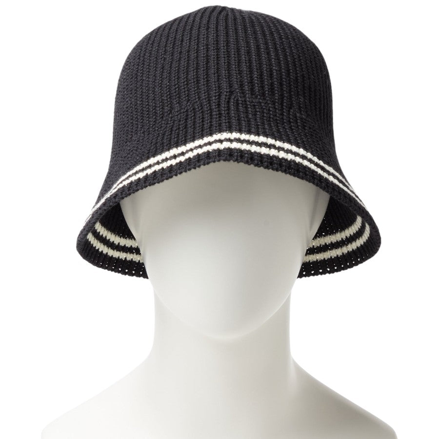 ニューエラ ハット 帽子 NEW ERA HAT KNIT BUCKET ニット エクスプローラー セーラーブリム ブラック/クロームホワイト 14744692 正面