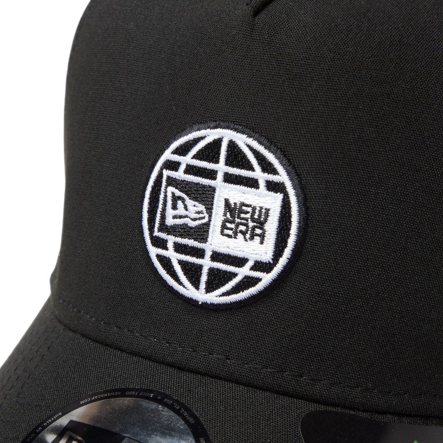 ニューエラ キャップ 帽子 NEW ERA CAP 9FORTY A-Frame トラッカー Repreve® ニュートラッカーメッシュ ボックスロゴ ブラック 14774375｜アウトドア フロントロゴ