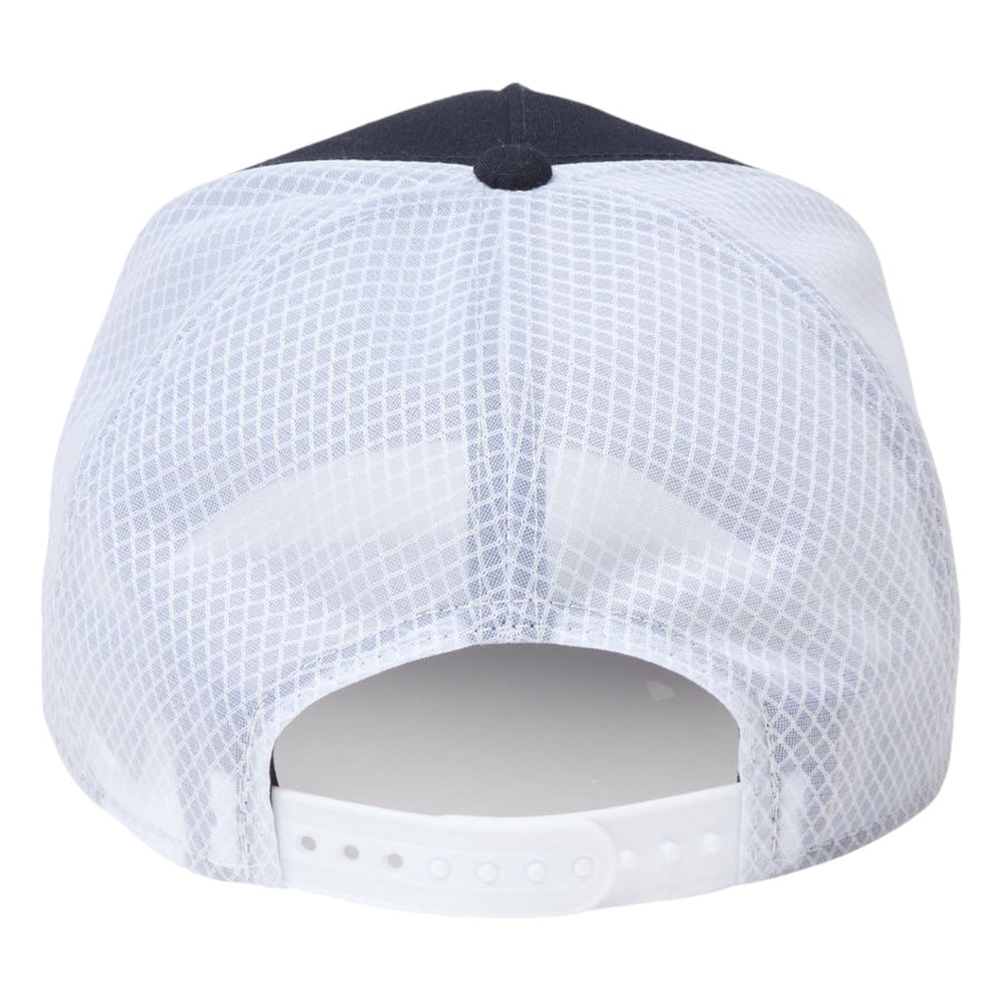 ニューエラ キャップ 帽子 NEW ERA CAP 9FORTY A-Frame トラッカー Repreve® ニュートラッカーメッシュ ボックスロゴ ネイビー 14774374｜アウトドア 背面