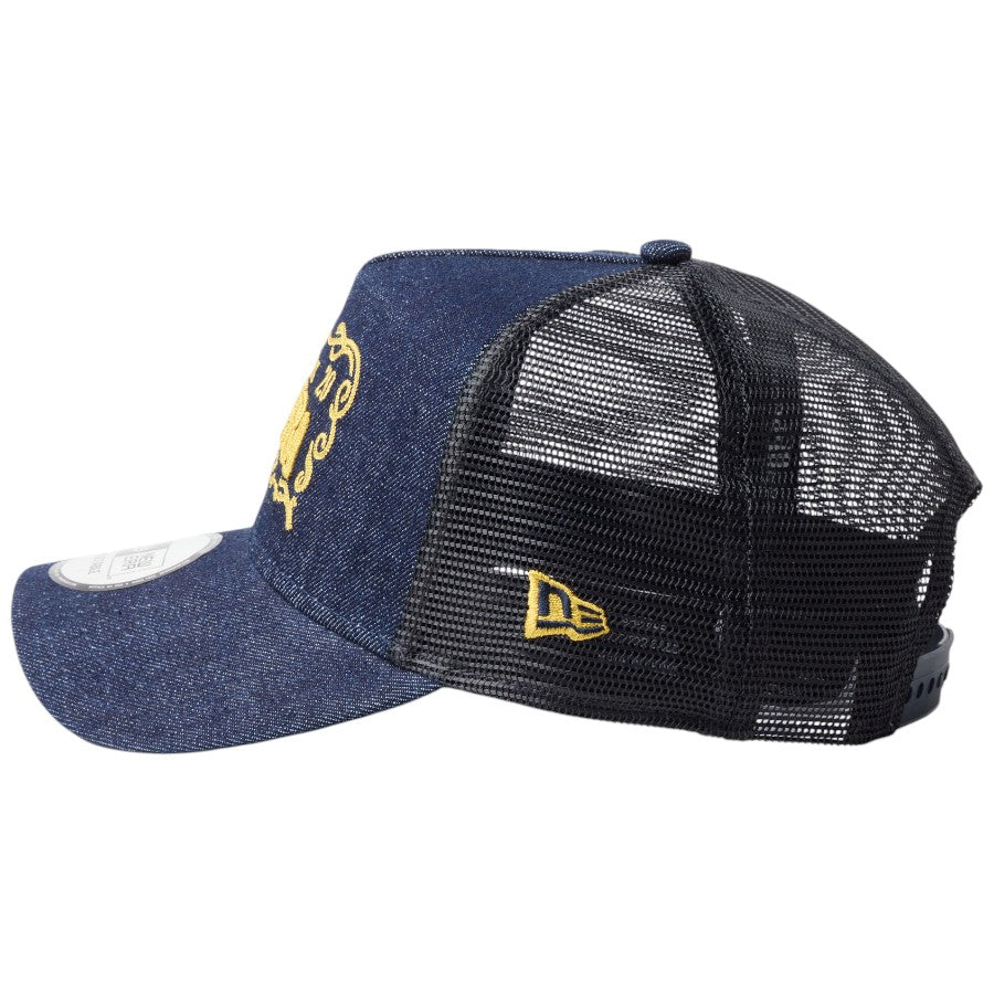 ニューエラ キャップ メッシュキャップ NEW ERA CAP 9FORTY A-Frame トラッカー Frame Logo フレームロゴ デニム 14744925 左サイド
