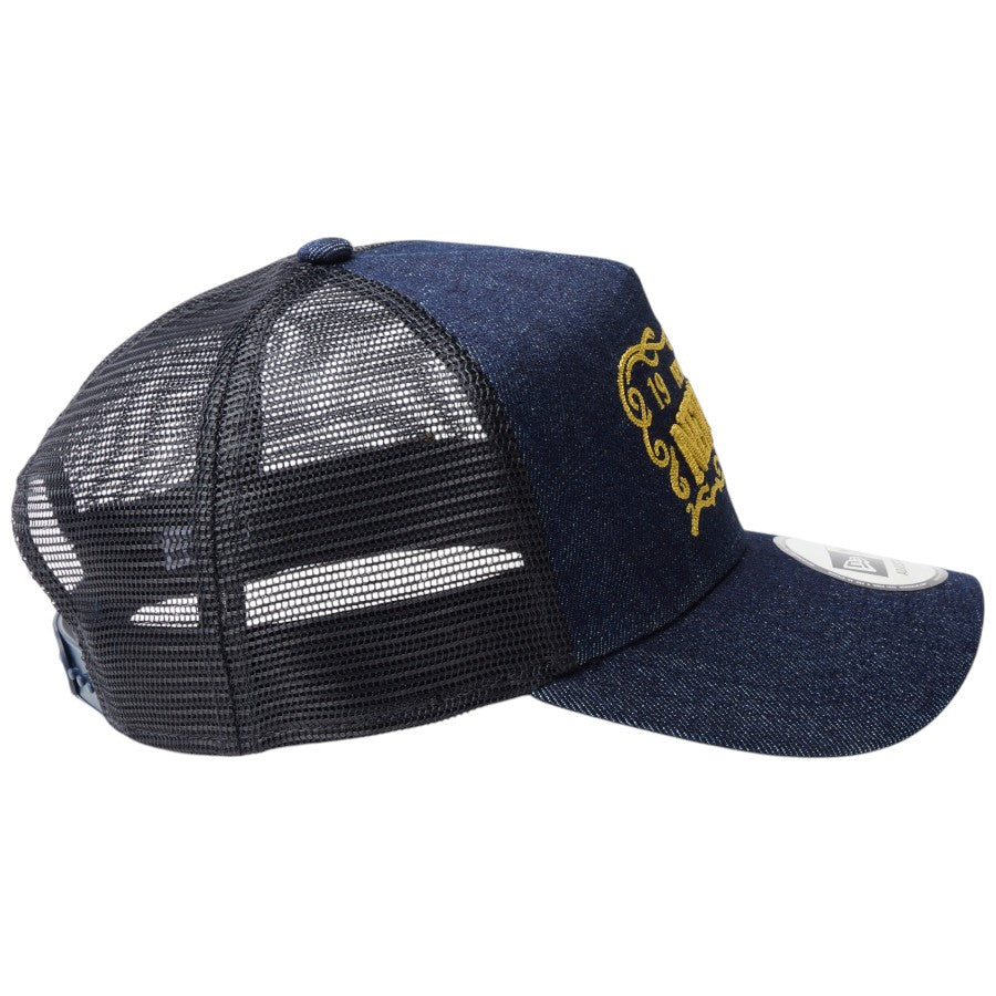 ニューエラ キャップ メッシュキャップ NEW ERA CAP 9FORTY A-Frame トラッカー Frame Logo フレームロゴ デニム 14744925 右サイド