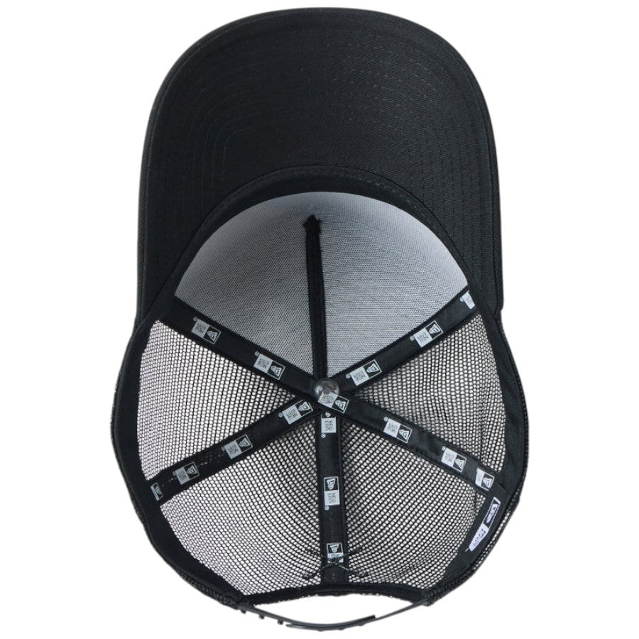ニューエラ メッシュ キャップ 帽子 NEW ERA CAP 9FORTY A-Frame トラッカー Circle Logo ブラック 14747296 | ゴルフ アンダーバイザー