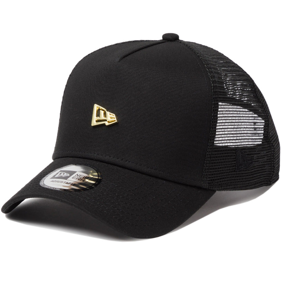 ニューエラ キャップ メッシュキャップ NEW ERA CAP 9FORTY A-Frame トラッカー Metal Flag メタルフラッグ ブラック 14744911 右斜め前