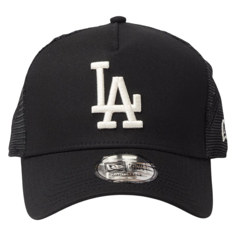 ニューエラ キャップ メッシュキャップ NEW ERA CAP 9FORTY A-Frame トラッカー ロサンゼルス ドジャース MLB Embroidered Mesh ブラック 14744917 正面