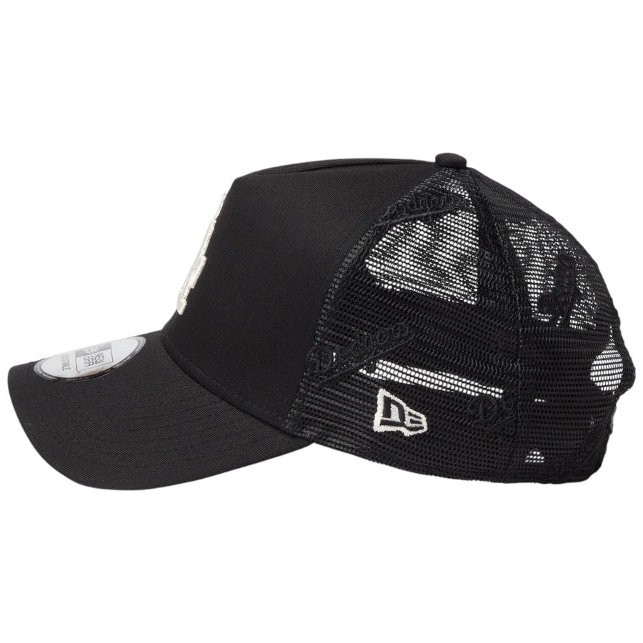 ニューエラ キャップ メッシュキャップ NEW ERA CAP 9FORTY A-Frame トラッカー ロサンゼルス ドジャース MLB Embroidered Mesh ブラック 14744917 左サイド