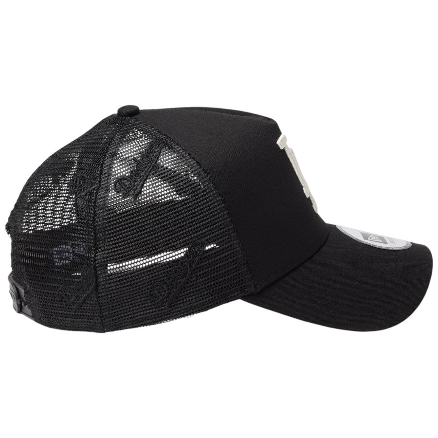 ニューエラ キャップ メッシュキャップ NEW ERA CAP 9FORTY A-Frame トラッカー ロサンゼルス ドジャース MLB Embroidered Mesh ブラック 14744917 右サイド