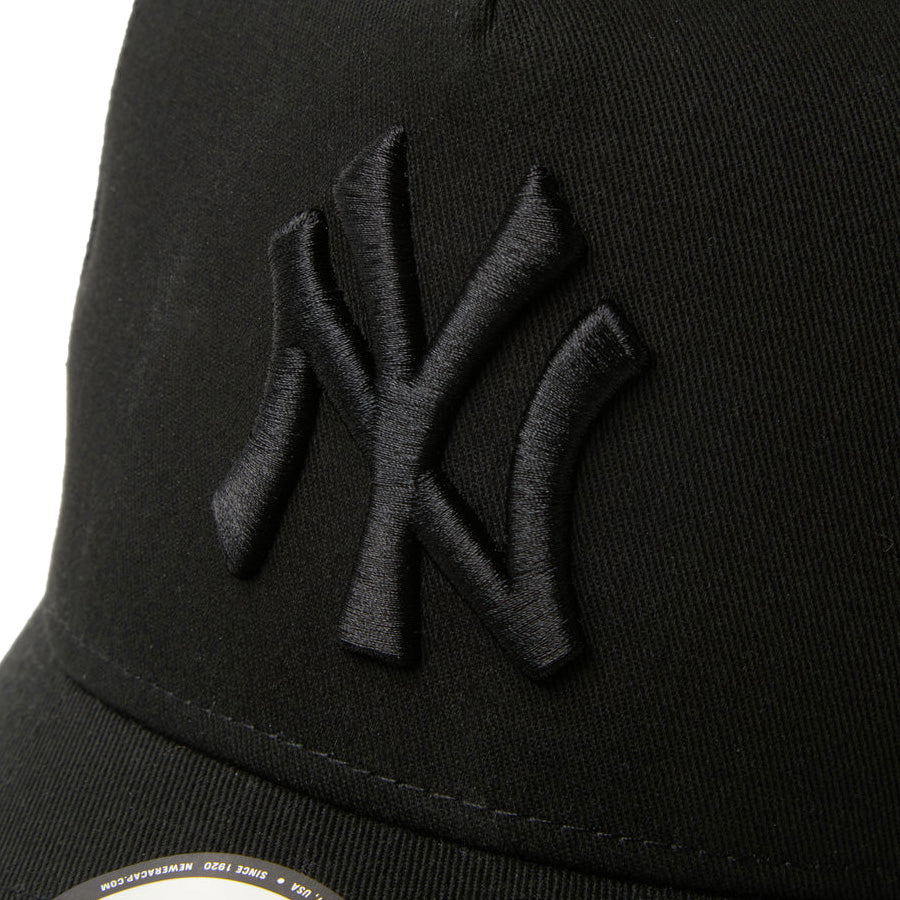 ニューエラ キャップ メッシュキャップ NEW ERA CAP 9FORTY A-Frame トラッカー メッシュキャップ ニューヨーク ヤンキース ブラック/ブラック 14942621 フロントロゴ