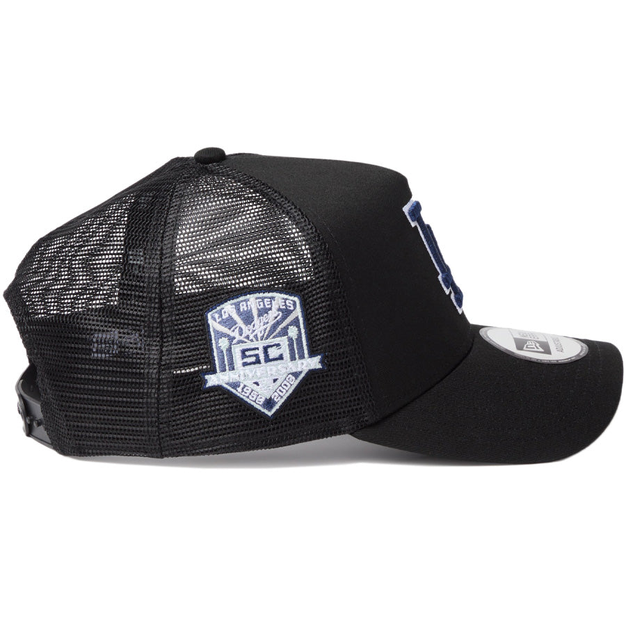 ニューエラ キャップ メッシュキャップ NEW ERA CAP 9FORTY A-Frame トラッカー MLB Side Patch サイドパッチ ロサンゼルス ドジャース ブラック 14744914 右サイド