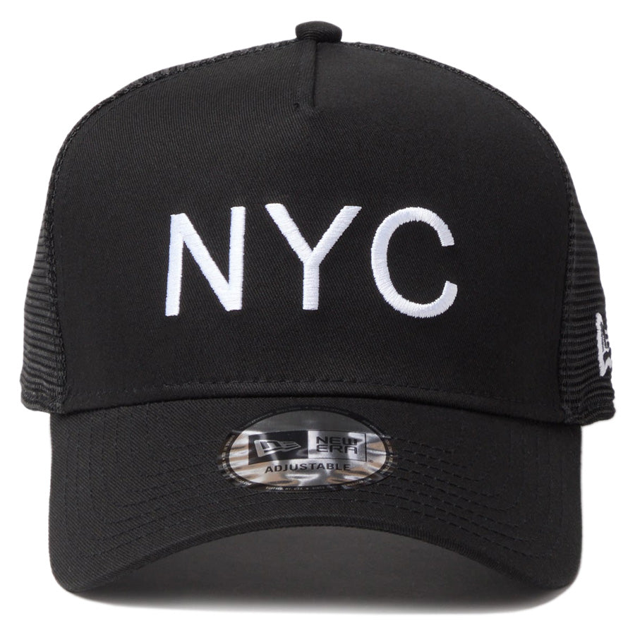 ニューエラ キャップ メッシュキャップ NEW ERA CAP 9FORTY A-Frame トラッカー NYC ブラック 14744892 正面