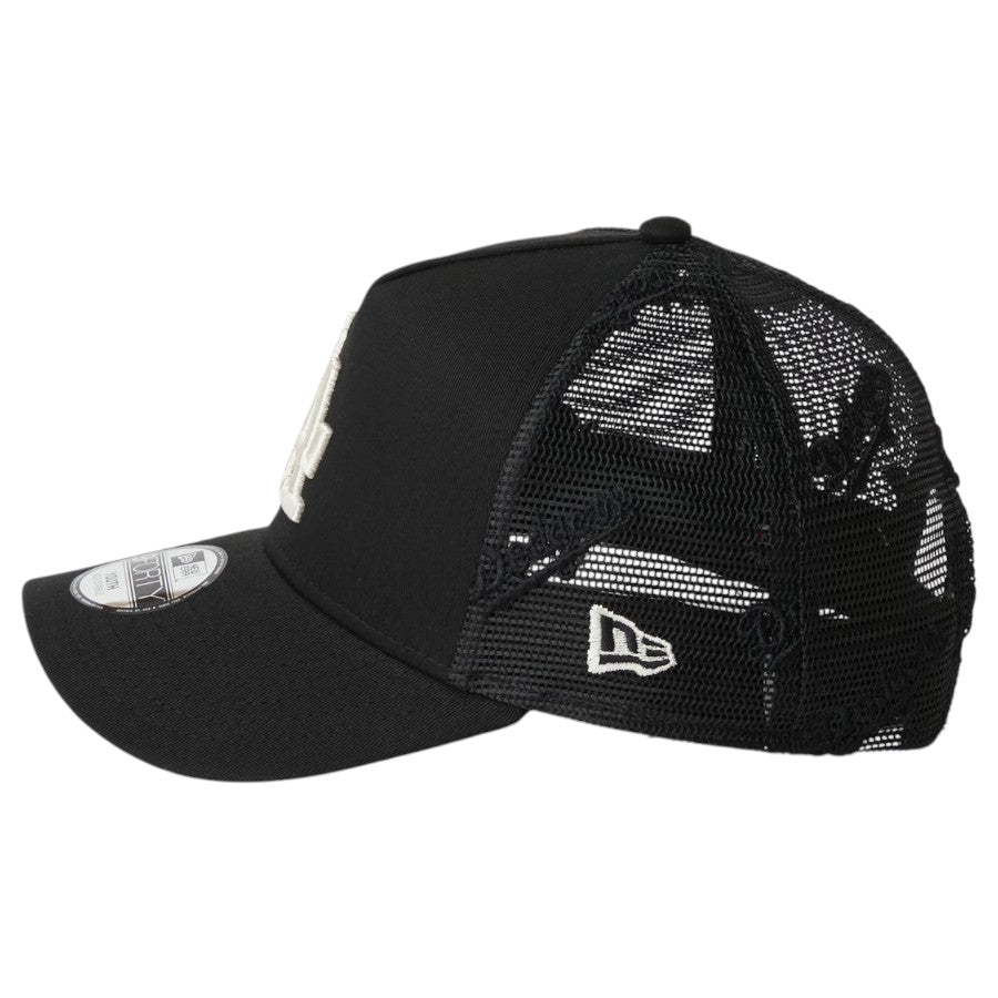 ニューエラ キャップ 帽子 NEW ERA CAP KIDS キッズ Youth 9FORTY A-Frame トラッカー ロサンゼルス ドジャース MLB Embroidered Mesh ブラック 14747014 左サイド