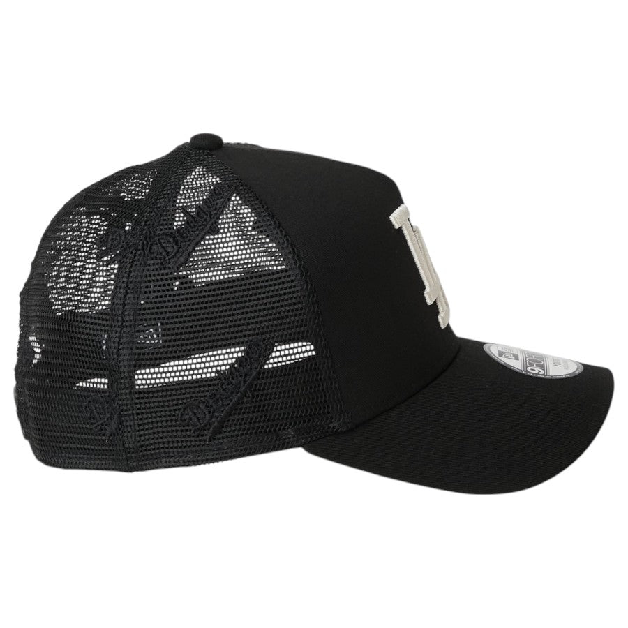 ニューエラ キャップ 帽子 NEW ERA CAP KIDS キッズ Youth 9FORTY A-Frame トラッカー ロサンゼルス ドジャース MLB Embroidered Mesh ブラック 14747014 右サイド