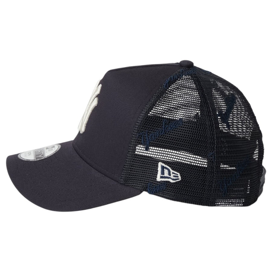 ニューエラ キャップ 帽子 NEW ERA CAP KIDS キッズ Youth 9FORTY A-Frame トラッカー ニューヨーク ヤンキース MLB Embroidered Mesh ネイビー 14747009 左サイド