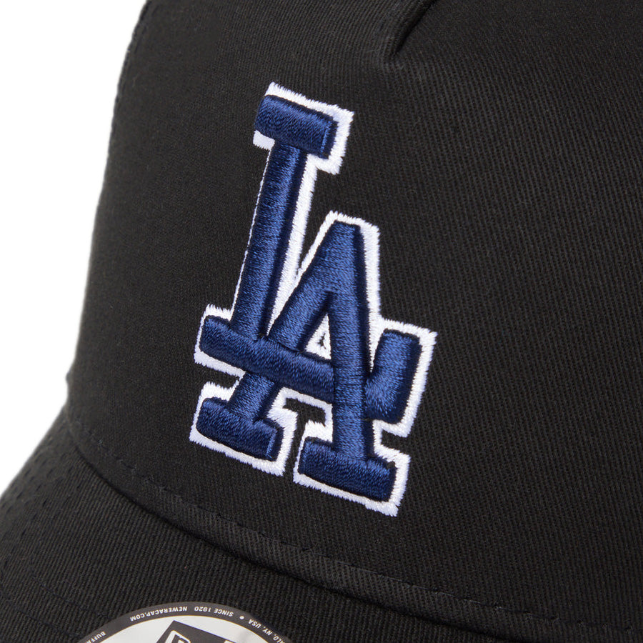ニューエラ キャップ 帽子 NEW ERA CAP KIDS キッズ Youth 9FORTY A-Frame トラッカー MLB Side Patch サイドパッチ ロサンゼルス ドジャース ブラック 14747013 フロントロゴ