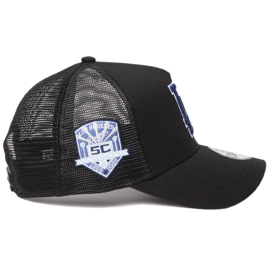 ニューエラ キャップ 帽子 NEW ERA CAP KIDS キッズ Youth 9FORTY A-Frame トラッカー MLB Side Patch サイドパッチ ロサンゼルス ドジャース ブラック 14747013 右サイド