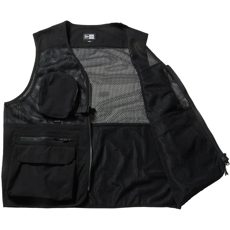 ニューエラ アパレル NEW ERA ユーティリティー ベスト アウトドアベスト フィッシングベスト Utirity Vest ブラック 14774226 | アウトドア 正面  前開け