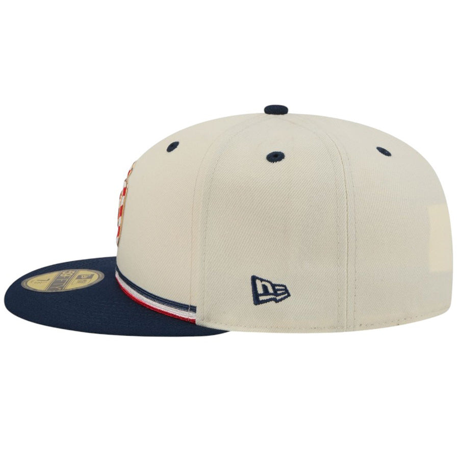 ニューエラ キャップ 帽子 NEW ERA CAP 59FIFTY オンフィールド 2026 MLB Independence Day 4th of July 独立記念日 サンディエゴ パドレス クロームホワイト 14939273 左サイド