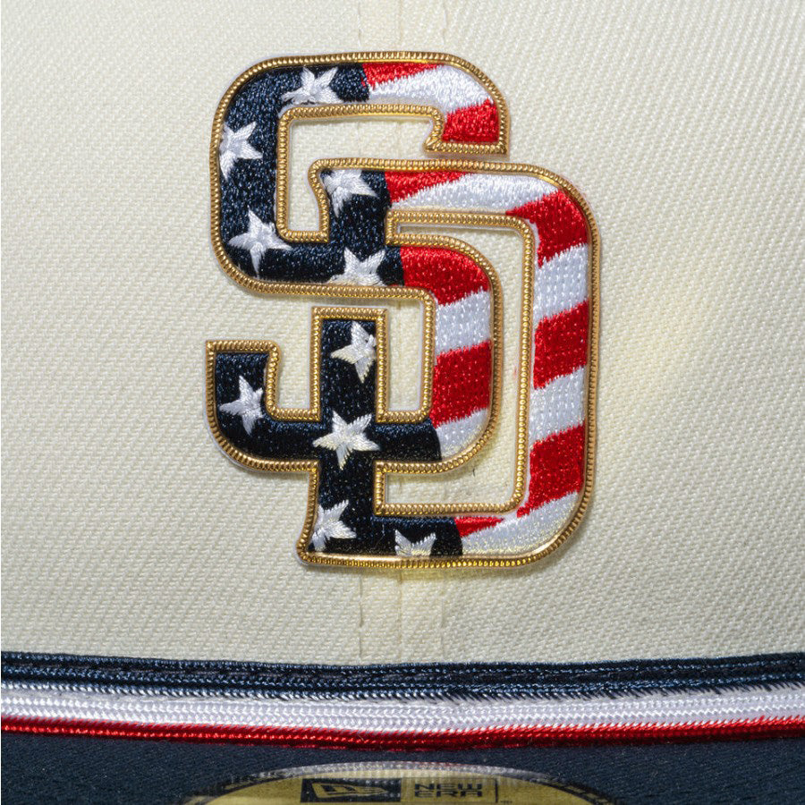 ニューエラ キャップ 帽子 NEW ERA CAP 59FIFTY オンフィールド 2026 MLB Independence Day 4th of July 独立記念日 サンディエゴ パドレス クロームホワイト 14939273 フロントロゴ
