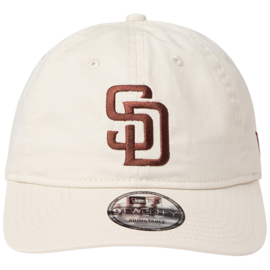 ニューエラ キャップ 帽子 NEW ERA CAP 9TWENTY ウォッシュドコットン サンディエゴ パドレス アイボリー ブラウン 14942667 正面